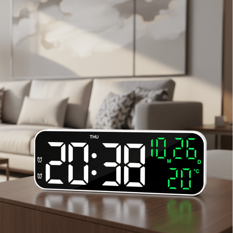 VOXTIME SMART – LED Digital Alarm Clock with Voice Control & Temperature Display 0