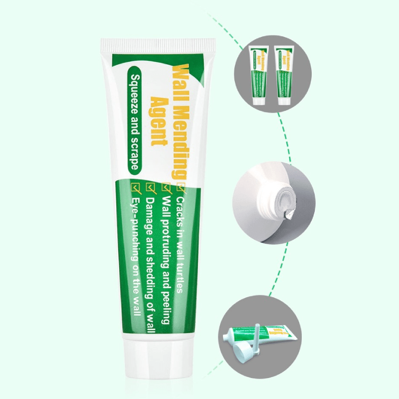 Wall Repair Cream Set – Quick Drying 100g White Cream for Cracks, Stains, Holes with Scraper and Mouthpiece Extension-5