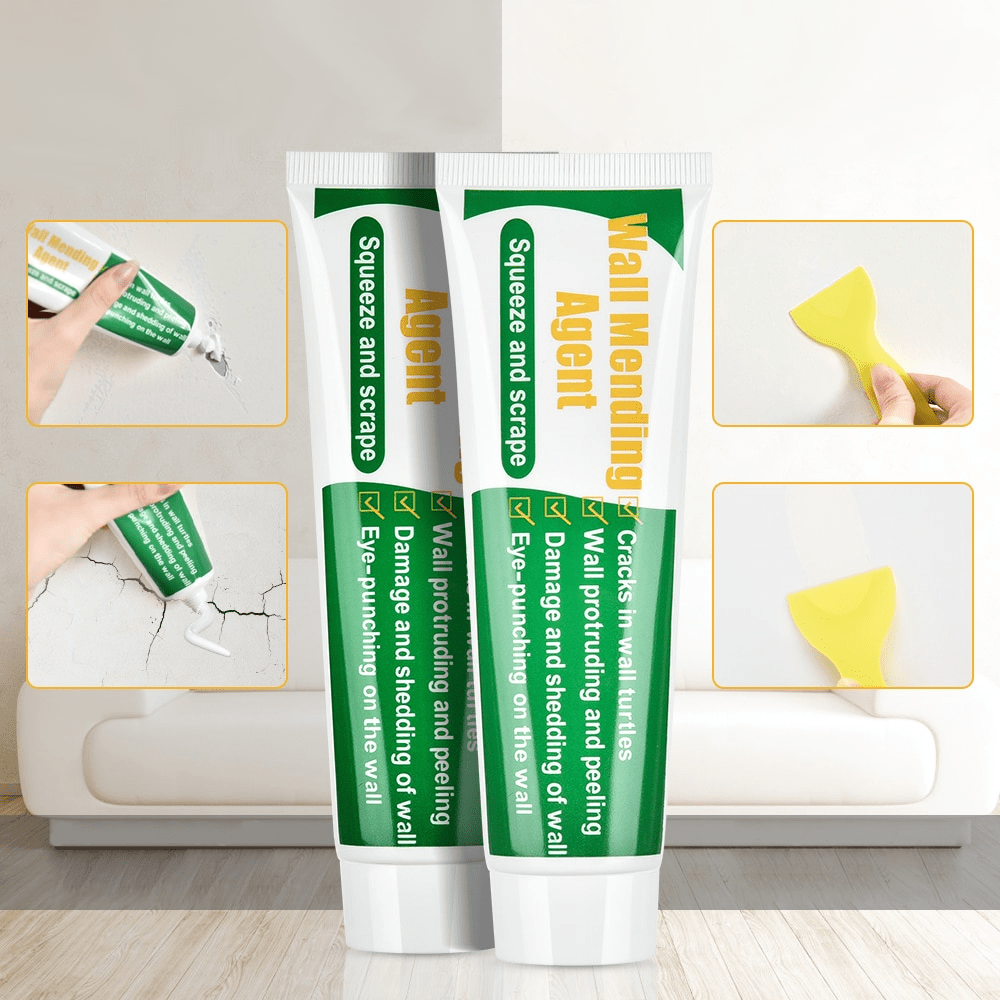 Wall Repair Cream Set – Quick Drying 100g White Cream for Cracks, Stains, Holes with Scraper and Mouthpiece Extension-3