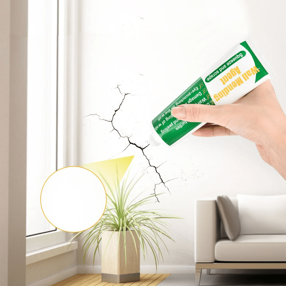 Wall Repair Cream Set – Quick Drying 100g White Cream for Cracks, Stains, Holes with Scraper and Mouthpiece Extension-1