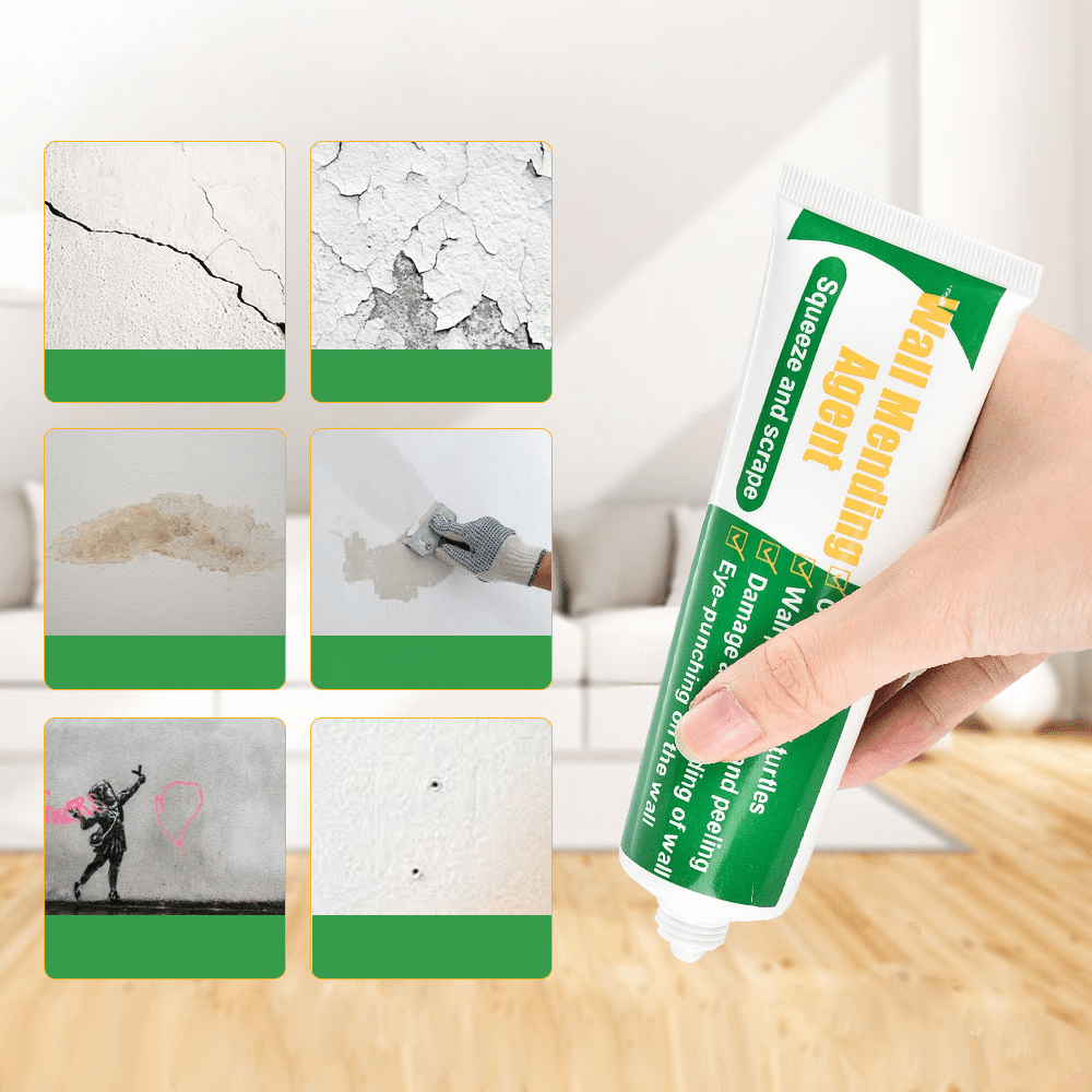 Wall Repair Cream Set – Quick Drying 100g White Cream for Cracks, Stains, Holes with Scraper and Mouthpiece Extension-4