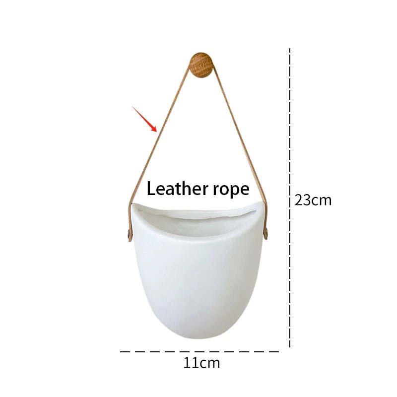 Elegant Wall-Mounted Flowerpot - Stylish White Planter for Succulents and Flowers 7