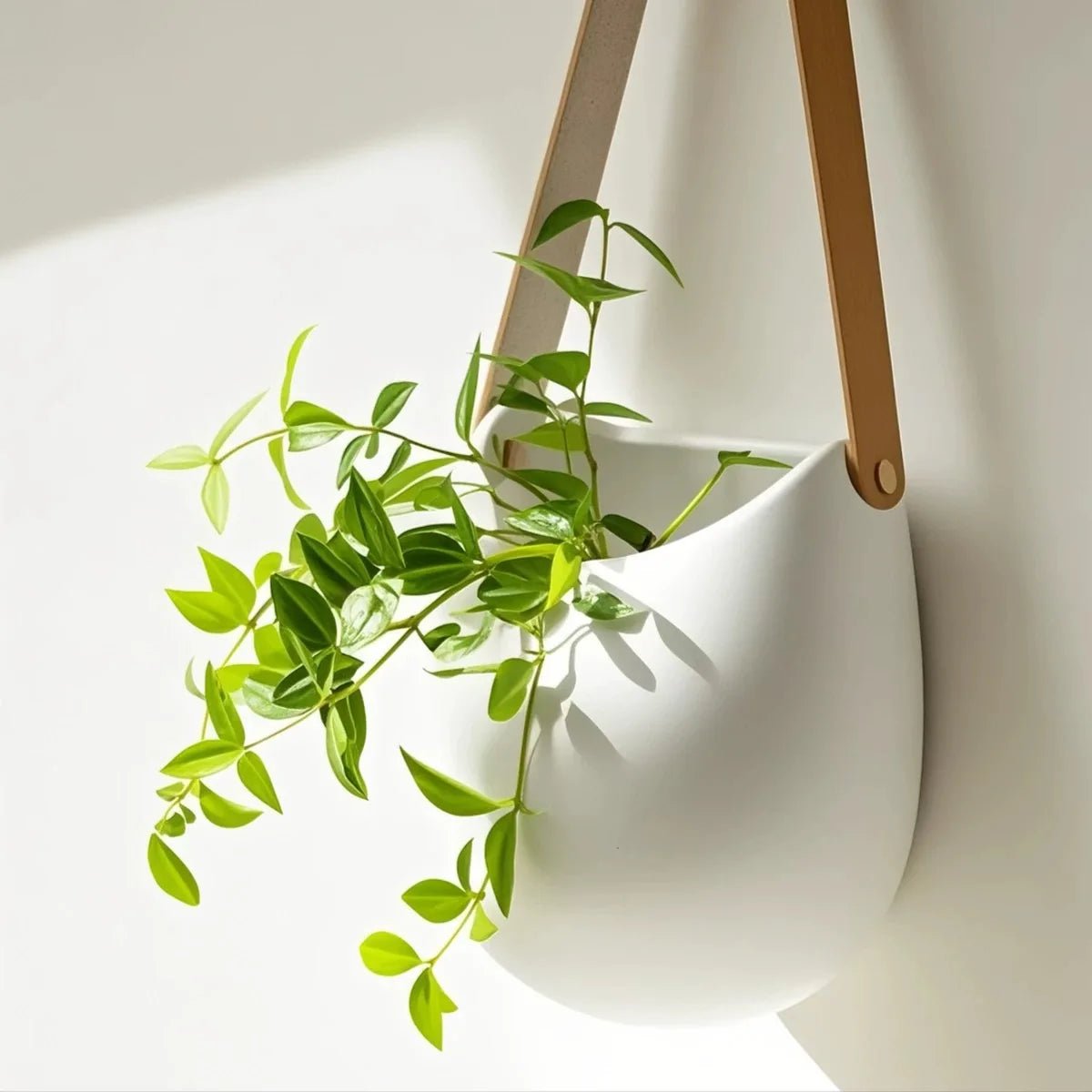 Elegant Wall-Mounted Flowerpot - Stylish White Planter for Succulents and Flowers 4