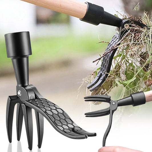 Innovative Weed Removal Tool with Sharp Teeth for Effortless Lawn Care – Black Iron Garden Tool-1