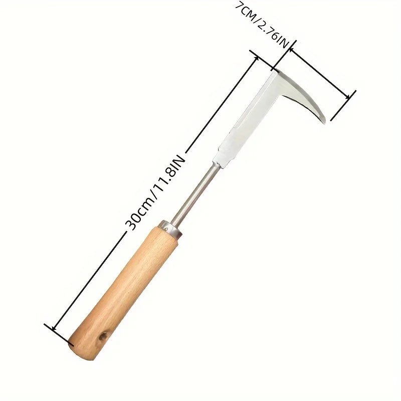 Durable L-Shaped Stainless Steel Weeding Tool for Garden Maintenance 3
