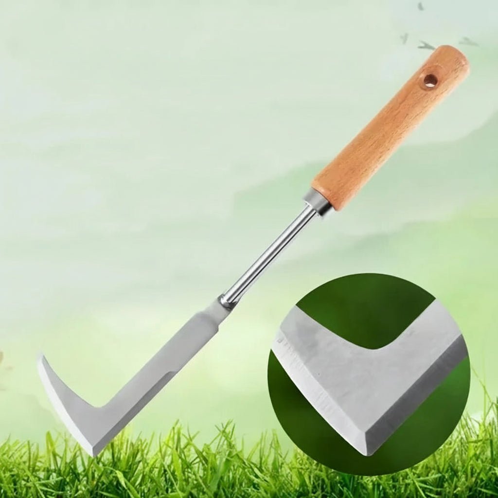 Durable L-Shaped Stainless Steel Weeding Tool for Garden Maintenance 5
