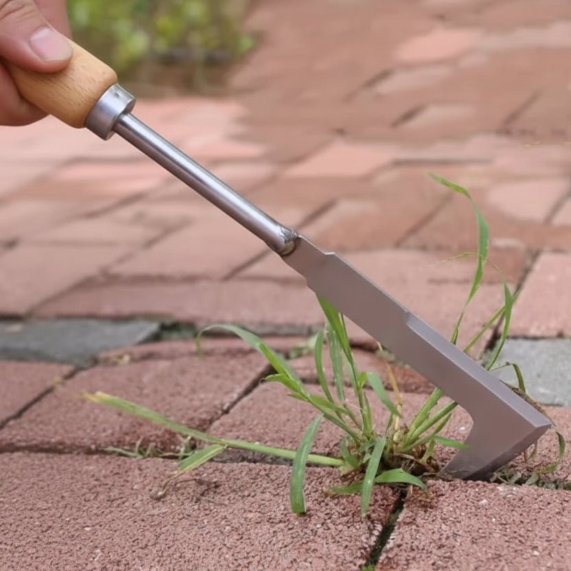 Durable L-Shaped Stainless Steel Weeding Tool for Garden Maintenance 0
