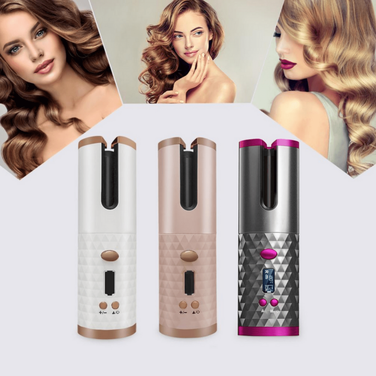  Wireless hair styler - professional curly lure styling without cable, portable, safe, with ceramic tube-1