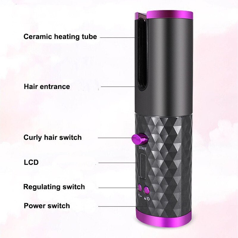  Wireless hair styler - professional curly lure styling without cable, portable, safe, with ceramic tube-6