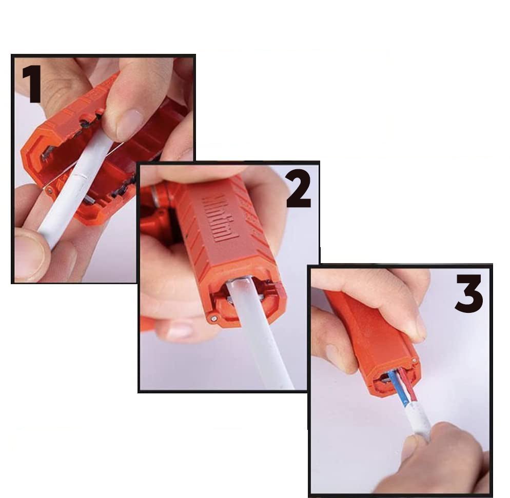 Universal Wire Stripping Tool with Six Blades for Easy Cable Dismantling – Durable Plastic and Steel for Various Wire Sizes-5