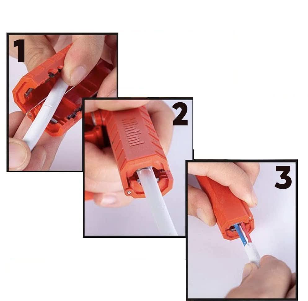 Universal Wire Stripping Tool with Six Blades for Easy Cable Dismantling – Durable Plastic and Steel for Various Wire Sizes-5