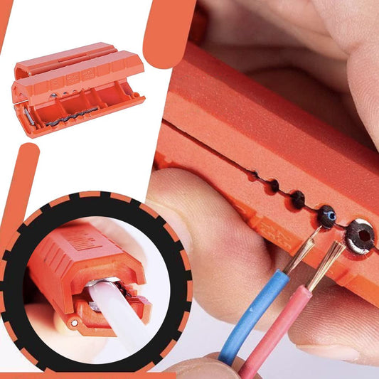 Universal Wire Stripping Tool with Six Blades for Easy Cable Dismantling – Durable Plastic and Steel for Various Wire Sizes-1
