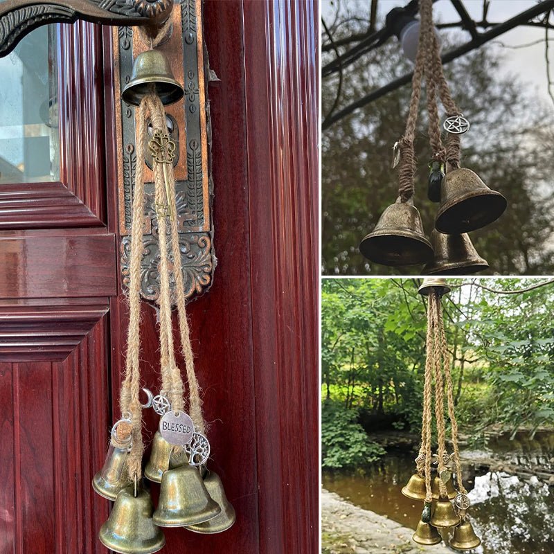 WitchBubble – Pendente protetor artesanal com sinos e amuletos mágicos para harmonia espiritual