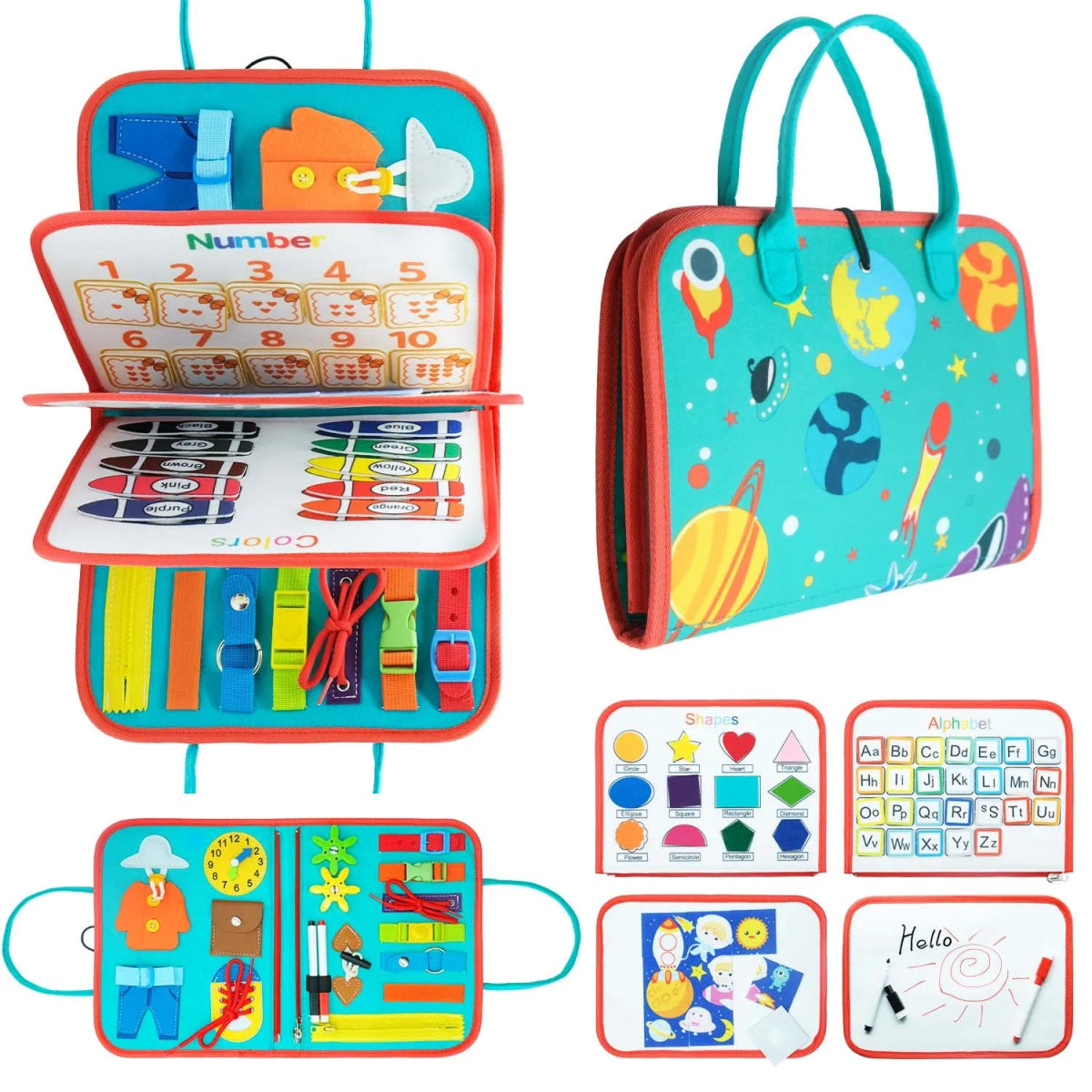 Wonderfolio - Libro di apprendimento di ispirazione montessoriana per bambini piccoli con attività sensoriali