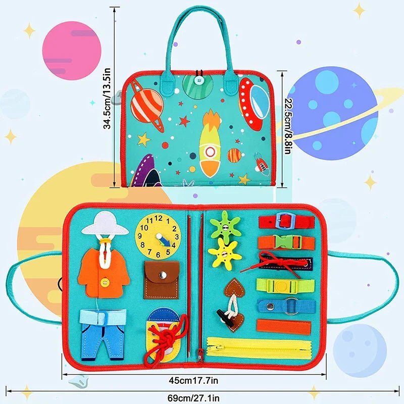 WonderTots Montessori Sensory Book - Frühes Lernabenteuer für 2-5-Jährige mit interaktiver Filzablage