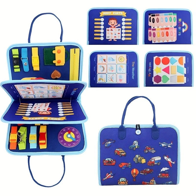 WonderTots Montessori Zintuigenboek - Vroege leerervaring voor kinderen van 2-5 jaar met interactieve vilten opbergmogelijkheden