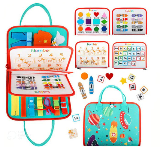 WonderTots Montessori Sensory Book – Early Learning Adventure for Ages 2–5 with Interactive Felt Storage