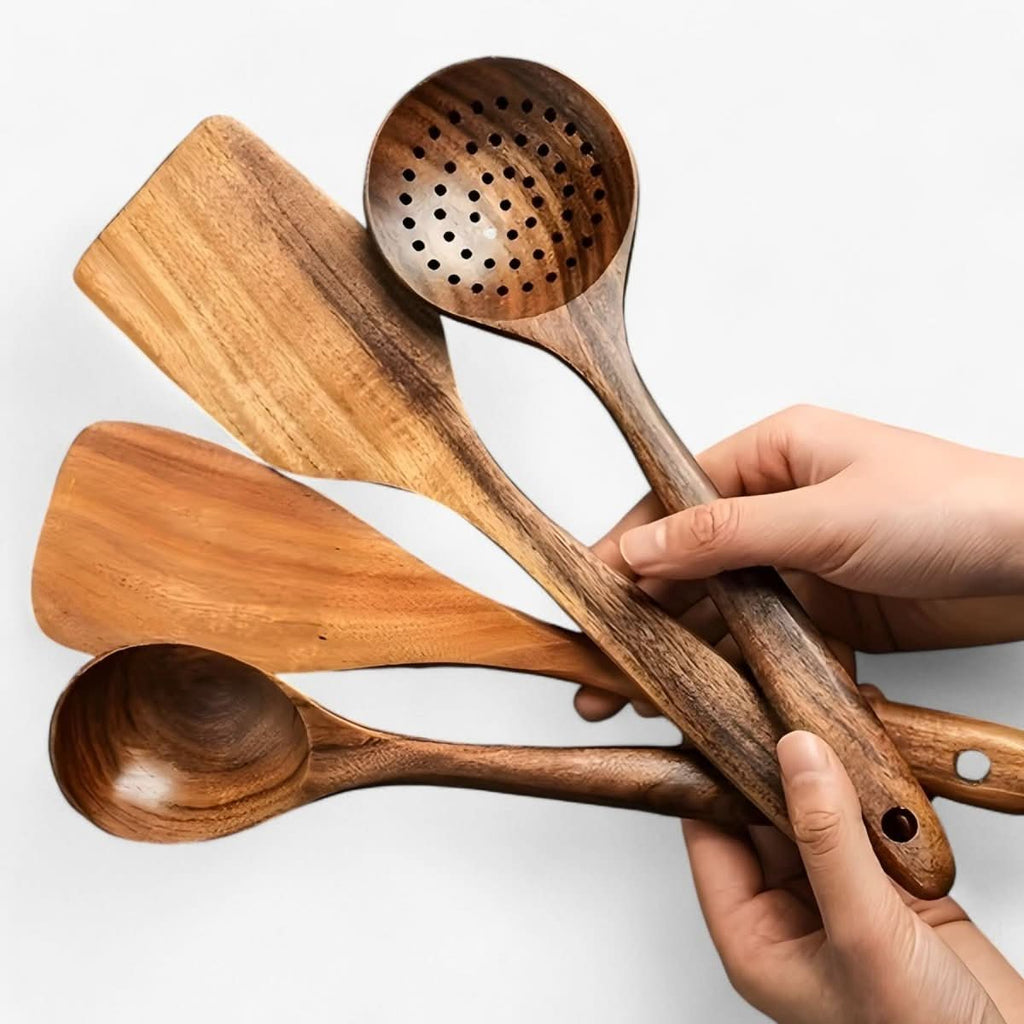 WoodChef 11-Piece Heat-Resistant Wooden Kitchen Utensils Set for Non-Stick Cookware 1