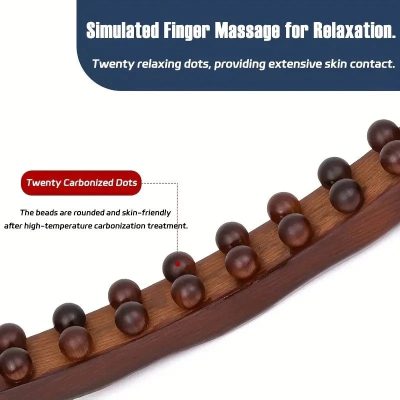 WOODBEAD – Natural Wood Massage Stick 20 Beads for Muscle Relaxation & Flexibility 4