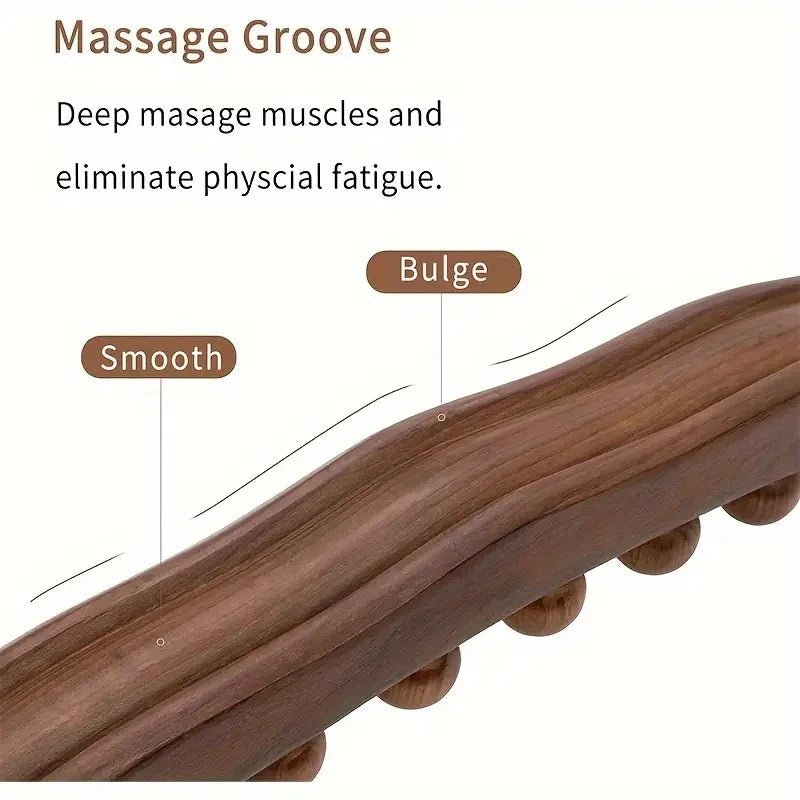 WOODBEAD – Natural Wood Massage Stick 20 Beads for Muscle Relaxation & Flexibility 3