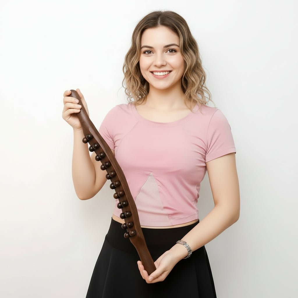 WOODBEAD – Natural Wood Massage Stick 20 Beads for Muscle Relaxation & Flexibility 2