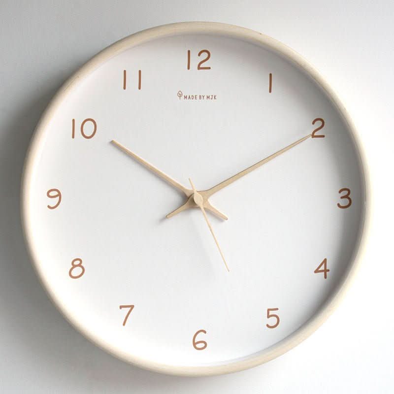 Elegant Solid Wood Analogue Wall Clock - 10-Inch Silent Design 0