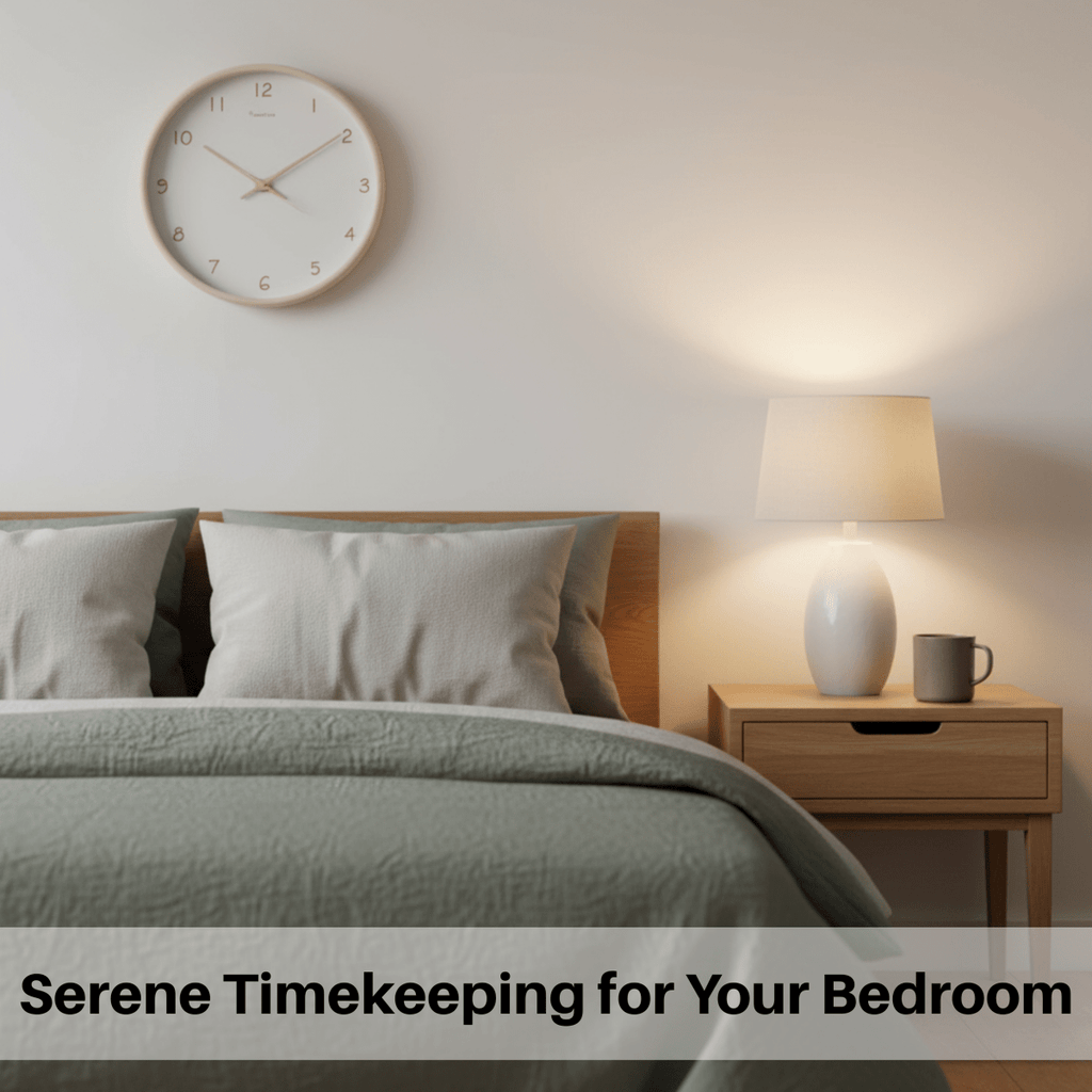 WOODHAVEN – Pevné drevo 10-palcové tiché analógové nástenné hodiny