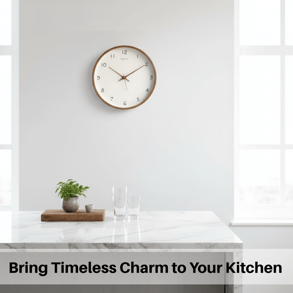 WOODHAVEN – Pevné drevo 10-palcové tiché analógové nástenné hodiny