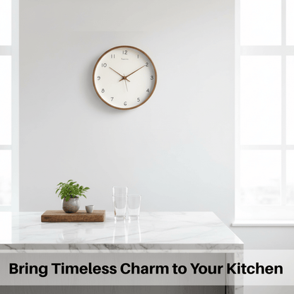 WOODHAVEN – Solid Wood 10-Inch Silent Analogue Wall Clock