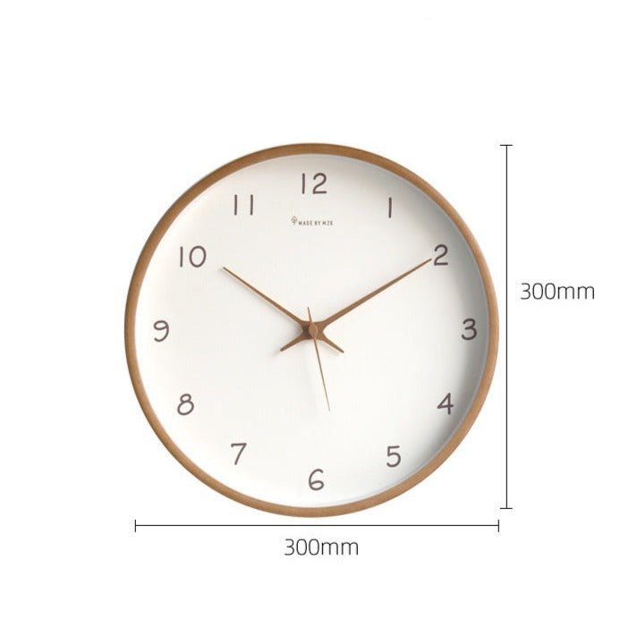 Elegant Solid Wood Analogue Wall Clock - 10-Inch Silent Design 5