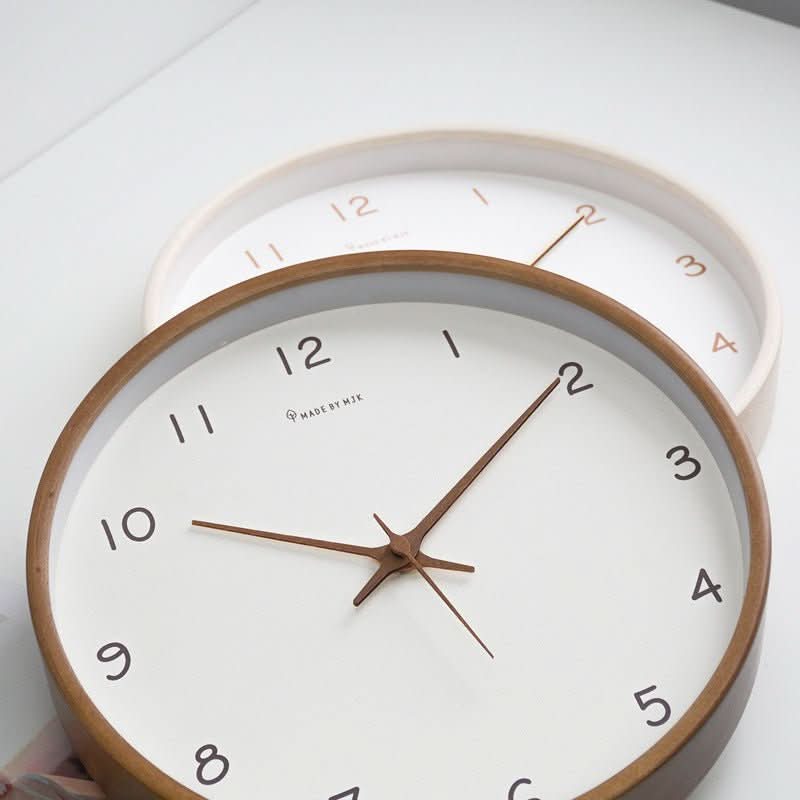 Elegant Solid Wood Analogue Wall Clock - 10-Inch Silent Design 2