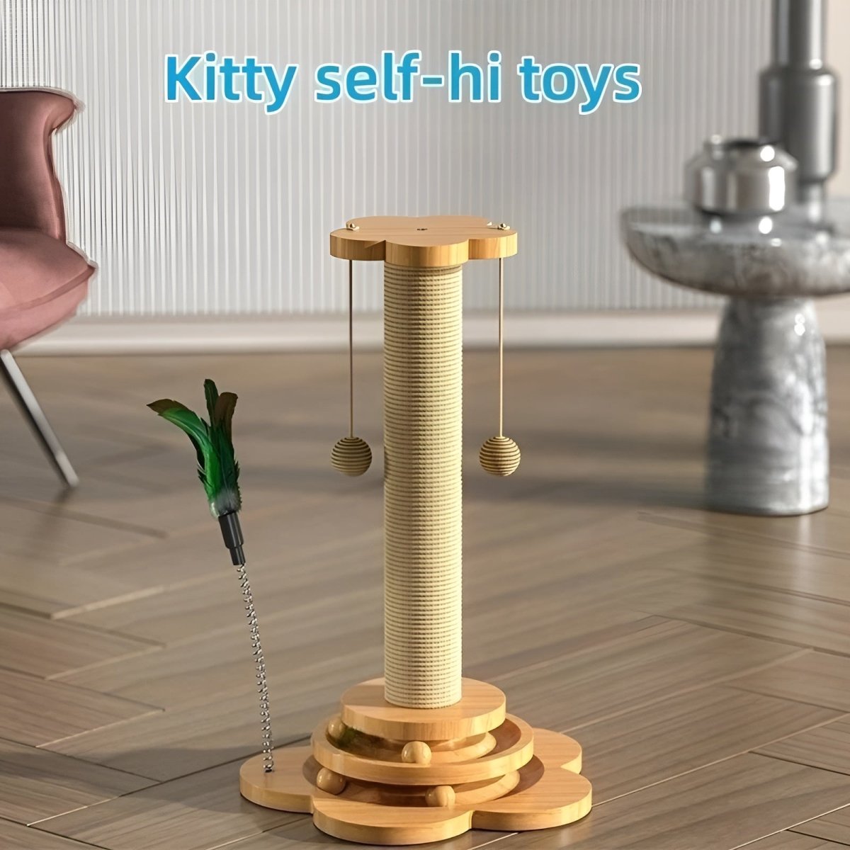  Woodpounce - scratch -resistant cat toys made of natural wood for hours of play fun-6