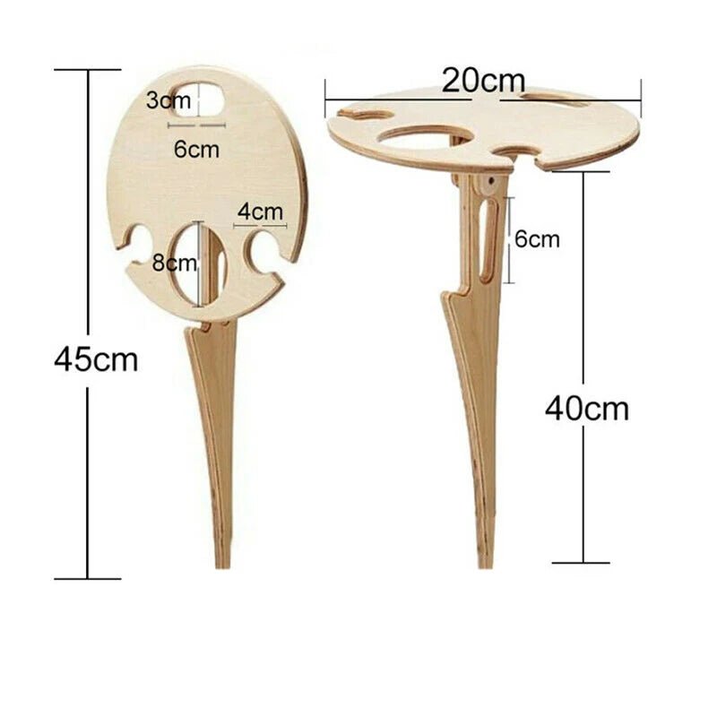 VINETRIP – Portable Wooden Wine Table Folding Outdoor Glass Holder for Picnics & Camping 6
