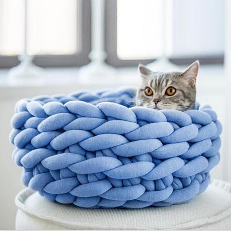  Woollynest - soft woolen basket for pets with a high edge support-5