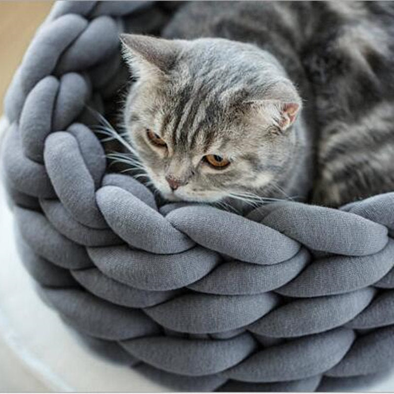  Woollynest - soft woolen basket for pets with a high edge support-6