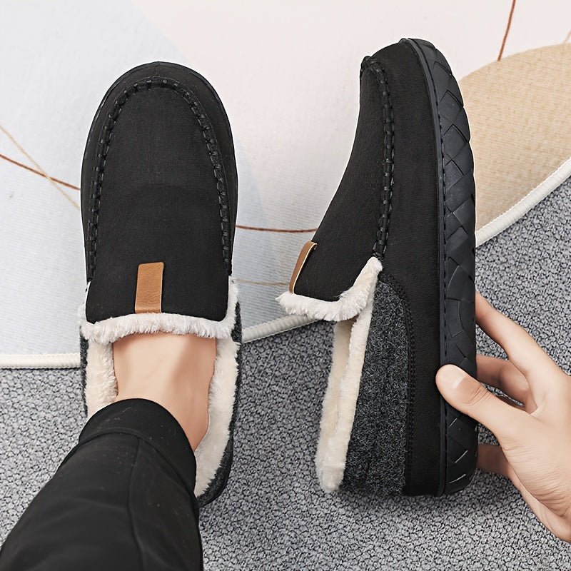 Cozy Comfort - Men's Warm Sheep's Wool Loafers for Winter Home Use 2