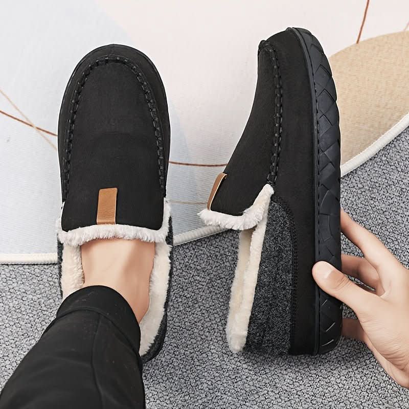 Cozy Comfort - Men's Warm Sheep's Wool Loafers for Winter Home Use 2