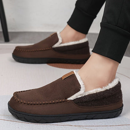 Cozy Comfort - Men's Warm Sheep's Wool Loafers for Winter Home Use 7