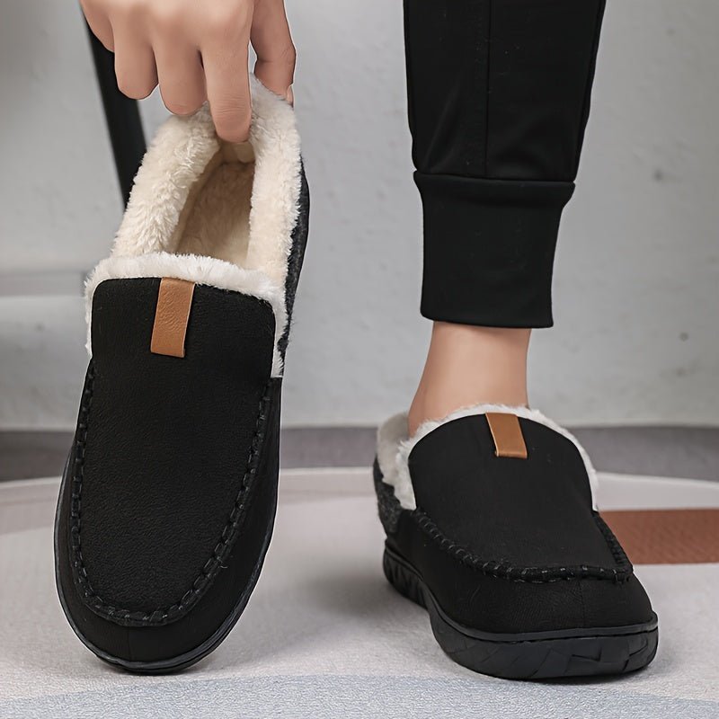 Cozy Comfort - Men's Warm Sheep's Wool Loafers for Winter Home Use 3