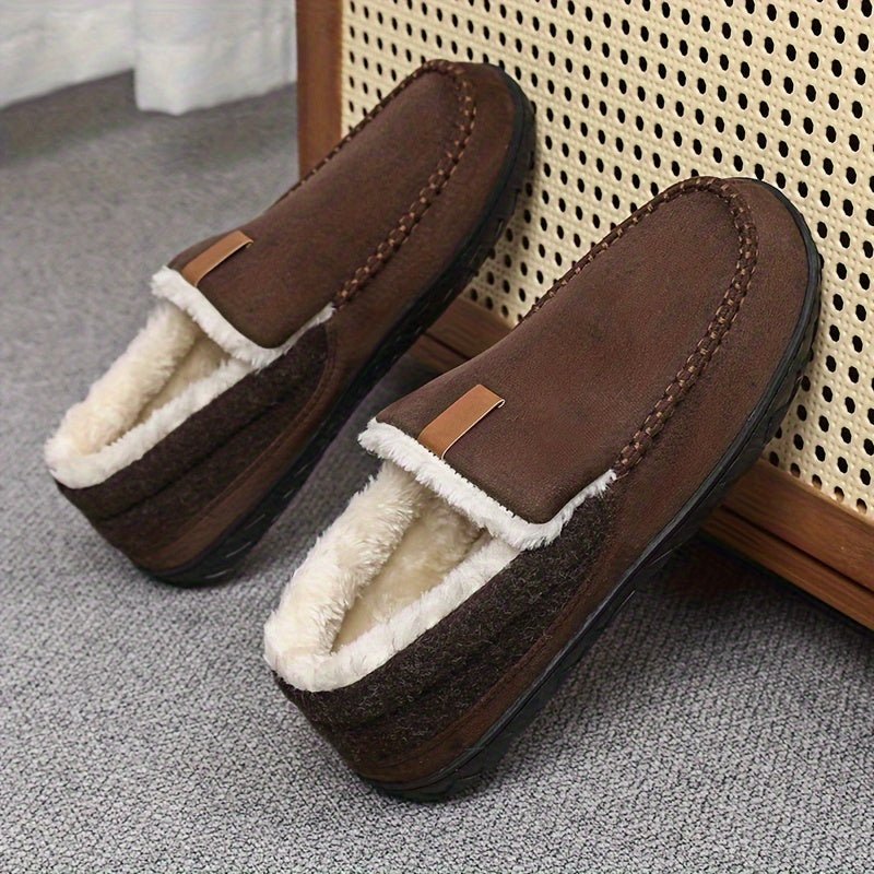 Cozy Comfort - Men's Warm Sheep's Wool Loafers for Winter Home Use 4
