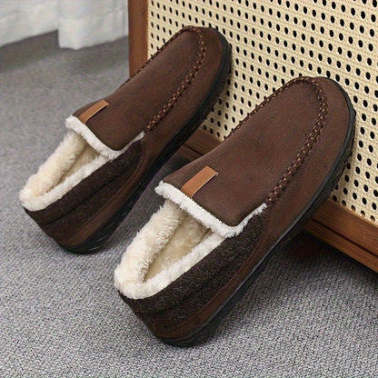 Cozy Comfort - Men's Warm Sheep's Wool Loafers for Winter Home Use 4