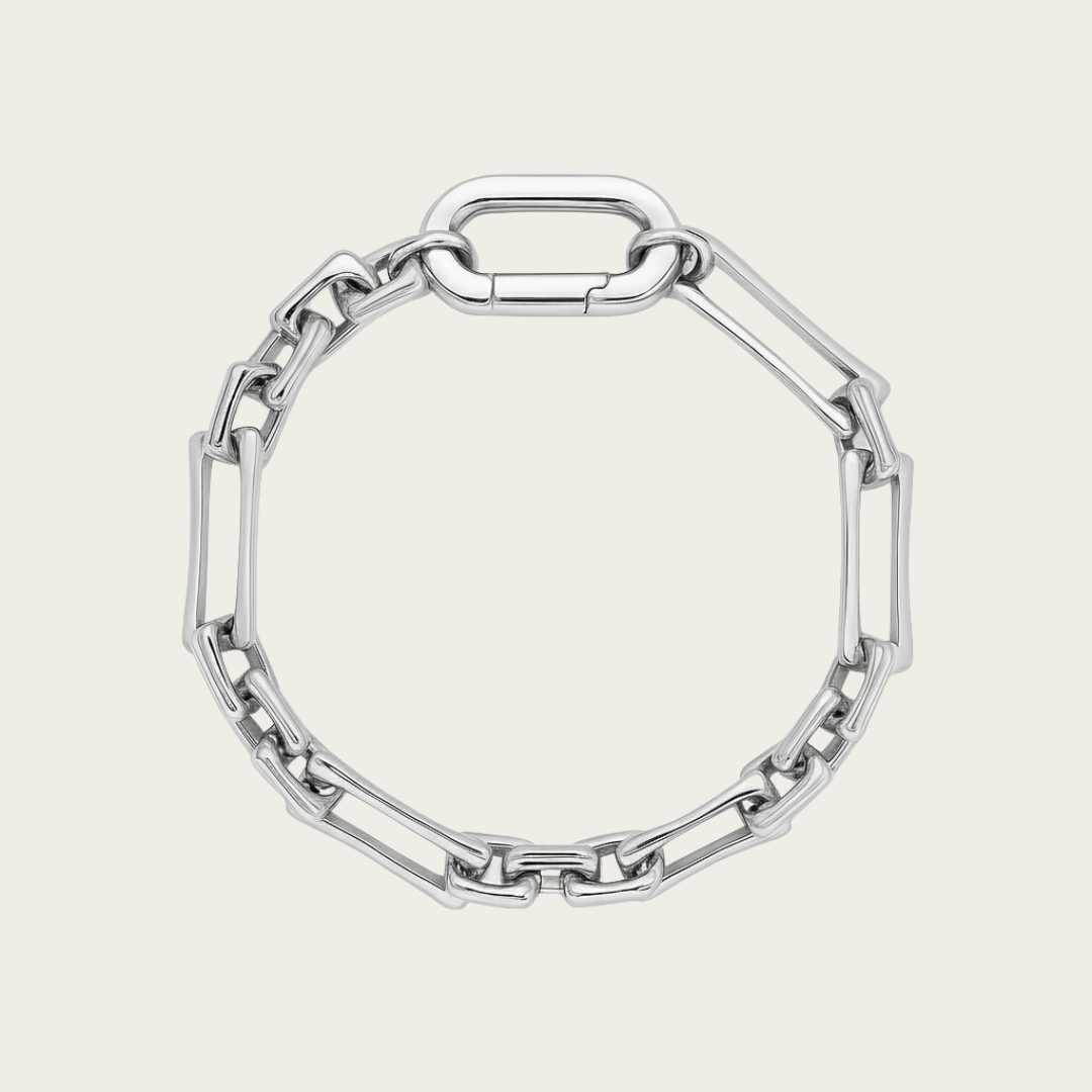 Pulsera de cadena de plata y oro Onda Armoniosa