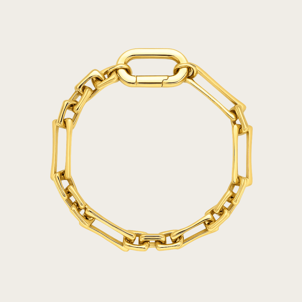 Pulsera de cadena de plata y oro Onda Armoniosa