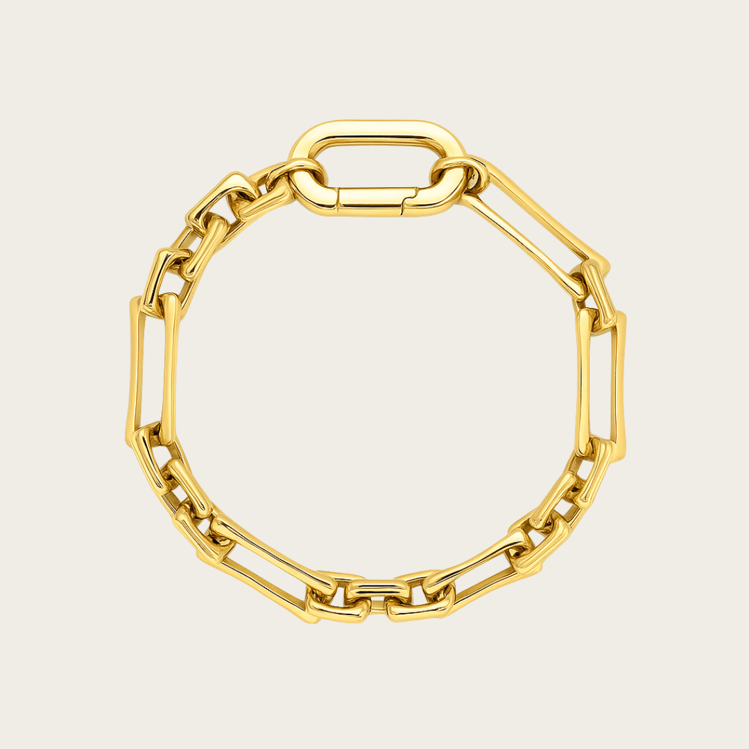 Pulsera de cadena de plata y oro Onda Armoniosa