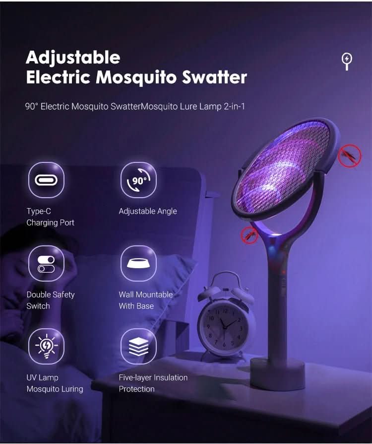 ZapGuard Mosquito Zapper - 5-in-1 Insectenbescherming met LED Lamp en USB Snel Opladen