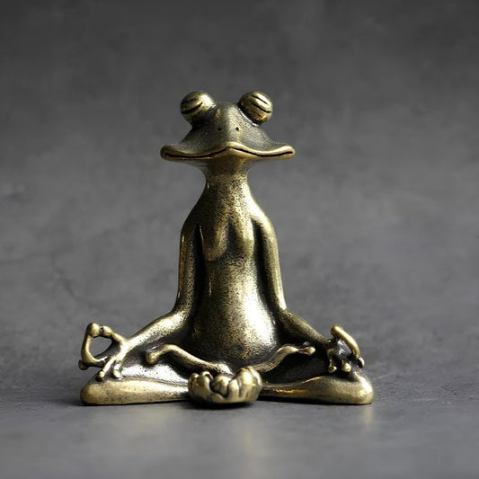 ZENFROG – Brass Incense Holder with Meditating Frog Design for Mindful Décor