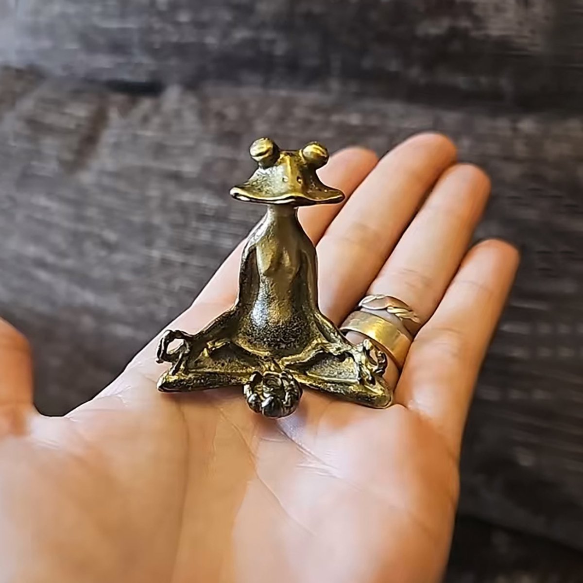 ZENFROG – Brass Incense Holder with Meditating Frog Design for Mindful Décor