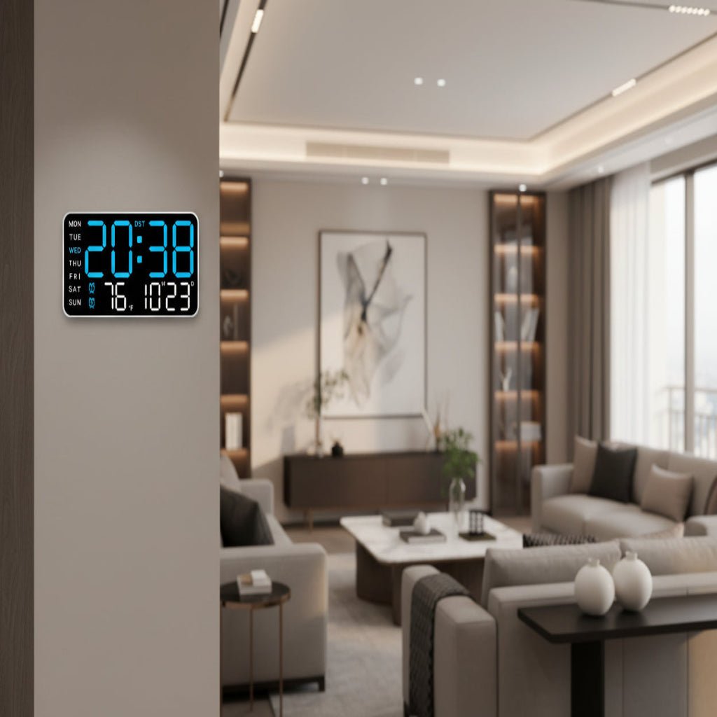 WALLSYNC PRO – Digital Wall Clock with Remote, Dual Alarms & Temperature Display 2