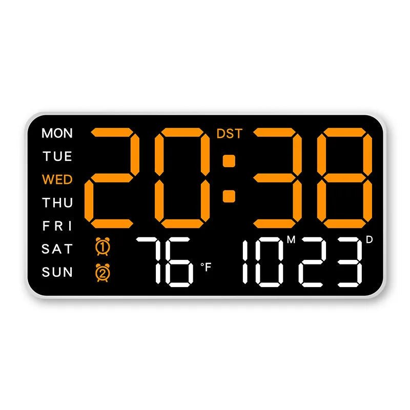WALLSYNC PRO – Digital Wall Clock with Remote, Dual Alarms & Temperature Display 12