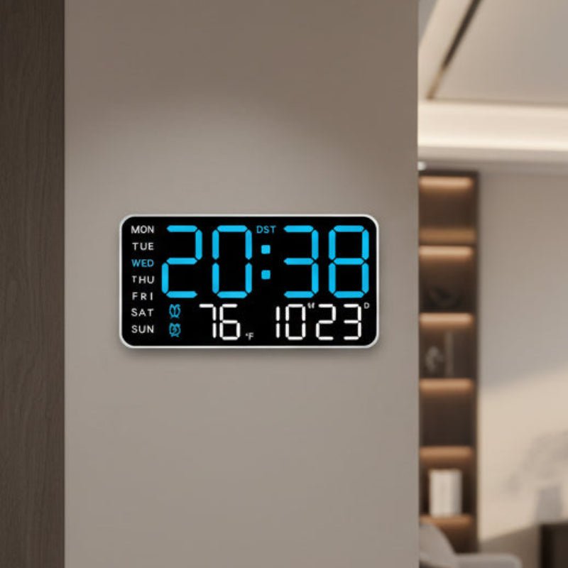 WALLSYNC PRO – Digital Wall Clock with Remote, Dual Alarms & Temperature Display 0